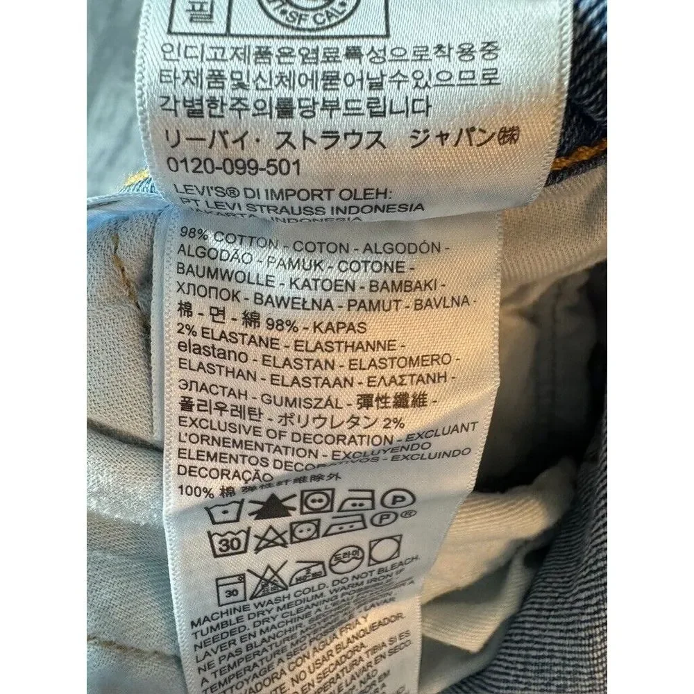 Levi's 505 Regular‎ Straight Fit Jeans Men's 32x30 Blue Medium Wash Distressed - Picture 9 of 10